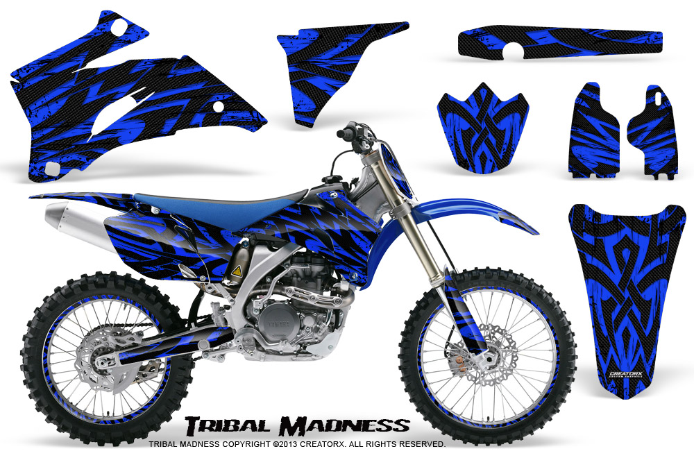 Yamaha YZ 250F 450F 06-09 Graphics Kit Tribal Madness Blue NP Rims